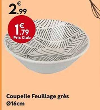 Coupe Feuillage gris Ø16cm
