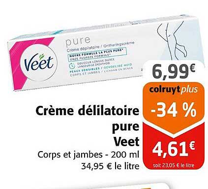 Crème dépilatoire pure Veet