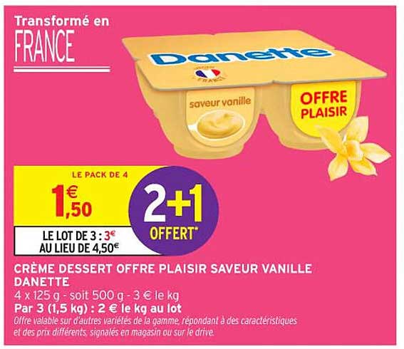 CRÈME DESSERT OFFRE PLAISIR SAVEUR VANILLE DANETTE