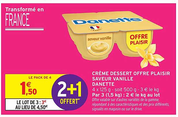 CRÈME DESSERT OFFRE PLAISIR SAVEUR VANILLE DANETTE