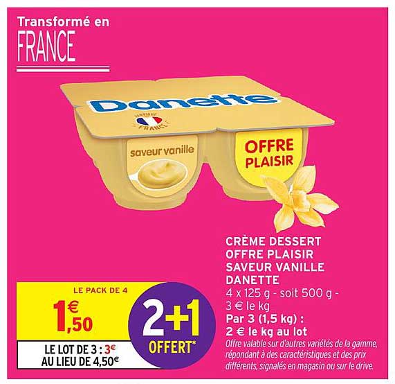 Crème dessert OFFRE PLAISIR SAVEUR VANILLE DANETTE