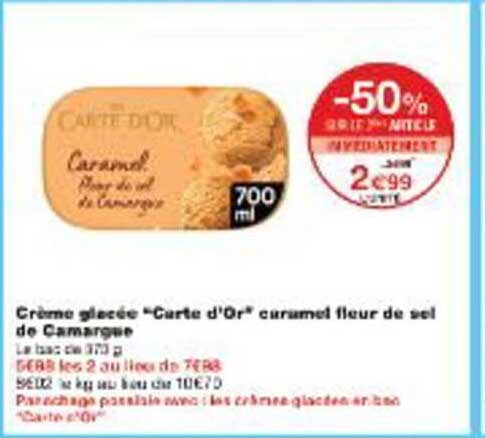 Crème glacée “Carte d'Or” caramel fleur de sel de Camargue