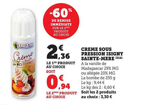 CREME SOUS PRESSION ISIGNY SAINTE-MERE