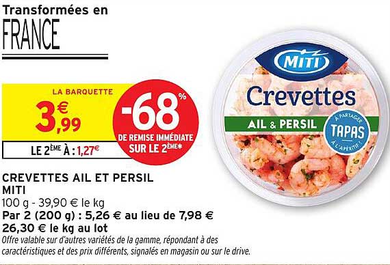 CREVETTES AIL ET PERSIL MITI