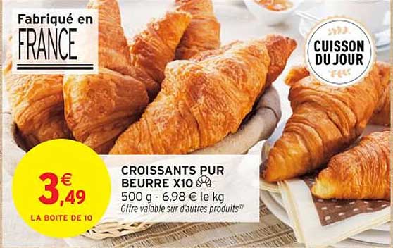 CROISSANTS PUR BEURRE X10