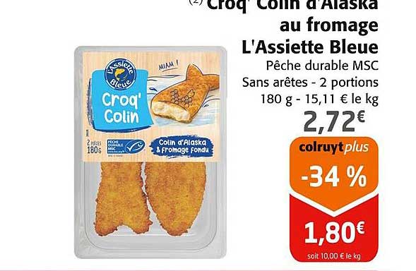 Croq' Colin d'Alaska au fromage L'Assiette Bleue