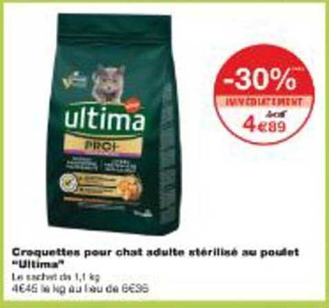Croquettes pour chat adulte stérilisé au poulet "Ultima"