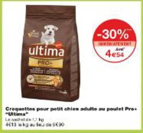 Croquettes pour petit chien adulte au poulet Pro+ 'Ultima'