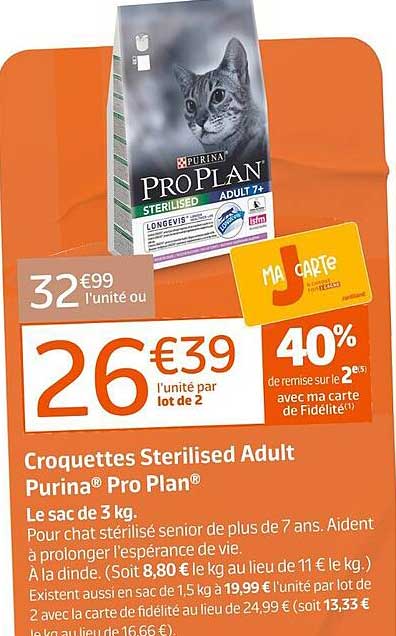 Croquettes Sterilised Adult Purina® Pro Plan®
