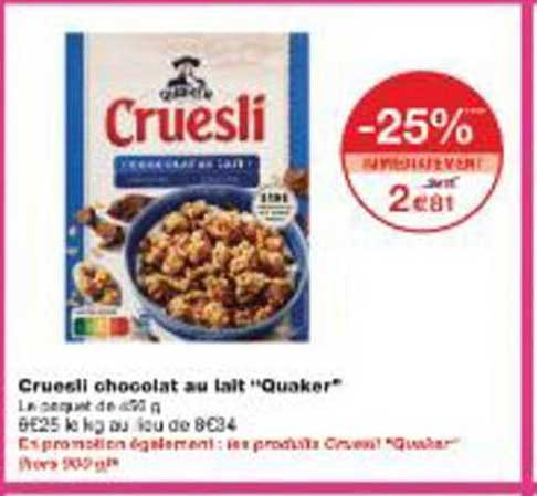 Cruesli chocolat au lait "Quaker"