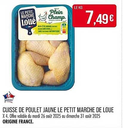 CUISSE DE POULET JAUNE LE PETIT MARCHE DE LOUE X 4