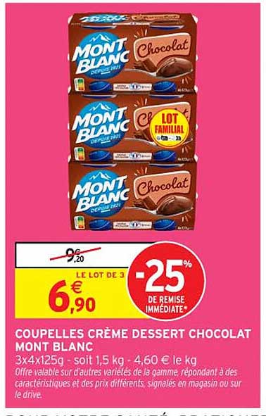 CUPPELLES CRÈME DESSERT CHOCOLAT MONT BLANC