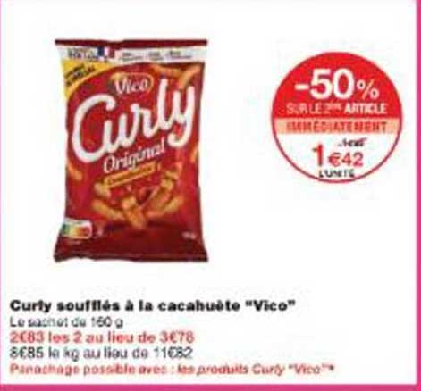 Curly soufflés à la cacahuète "Vico"