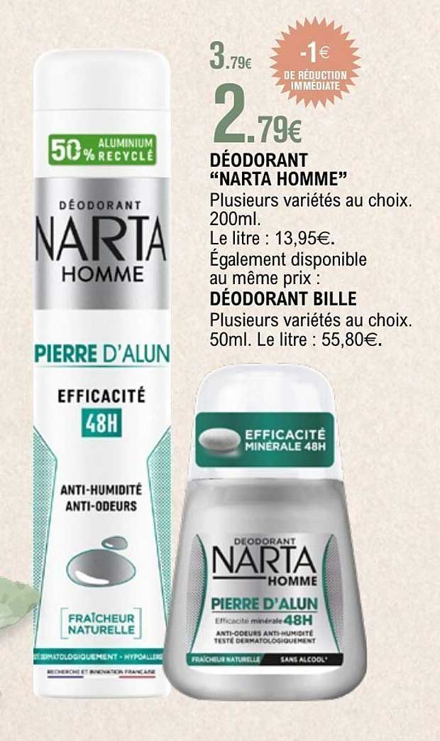 DÉODORANT "NARTA HOMME"