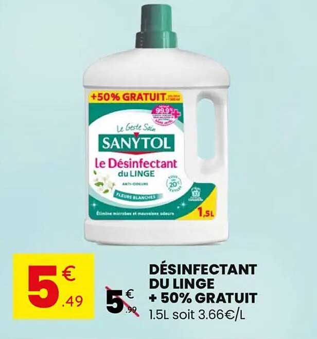 DÉSINFECTANT DU LINGE + 50% GRATUIT
