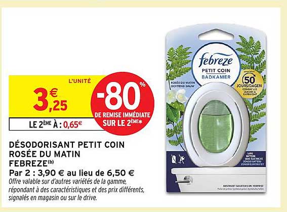 DÉSODORISANT PETIT COIN ROSÉE DU MATIN FEBREZE