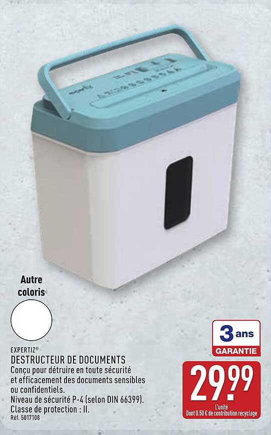 DESTRUCTEUR DE DOCUMENTS