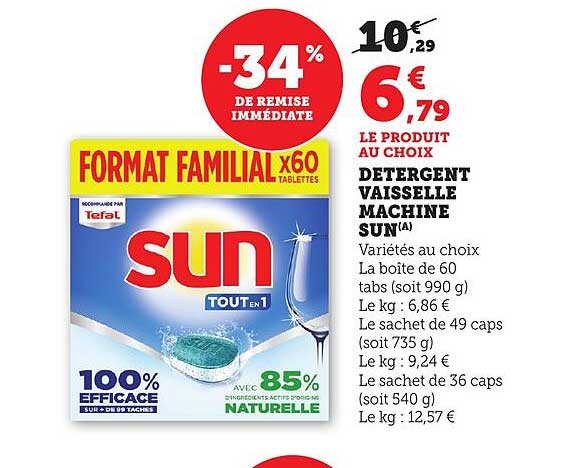 DETERGENT VAISSELLE MACHINE SUN