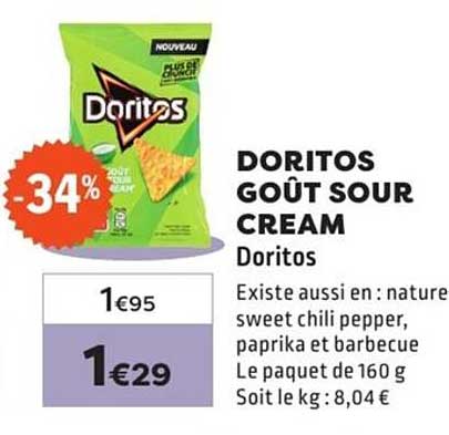 DORITOS GOÛT SOUR CREAM