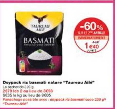 Doypack riz basmati nature “Taureau Ailé”