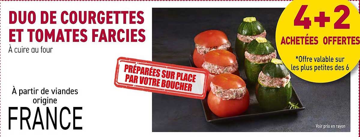 DUO DE COURGETTES ET TOMATES FARCIES