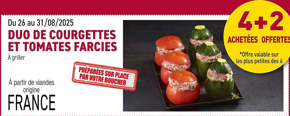 DUO DE COURGETTES ET TOMATES FARCIES