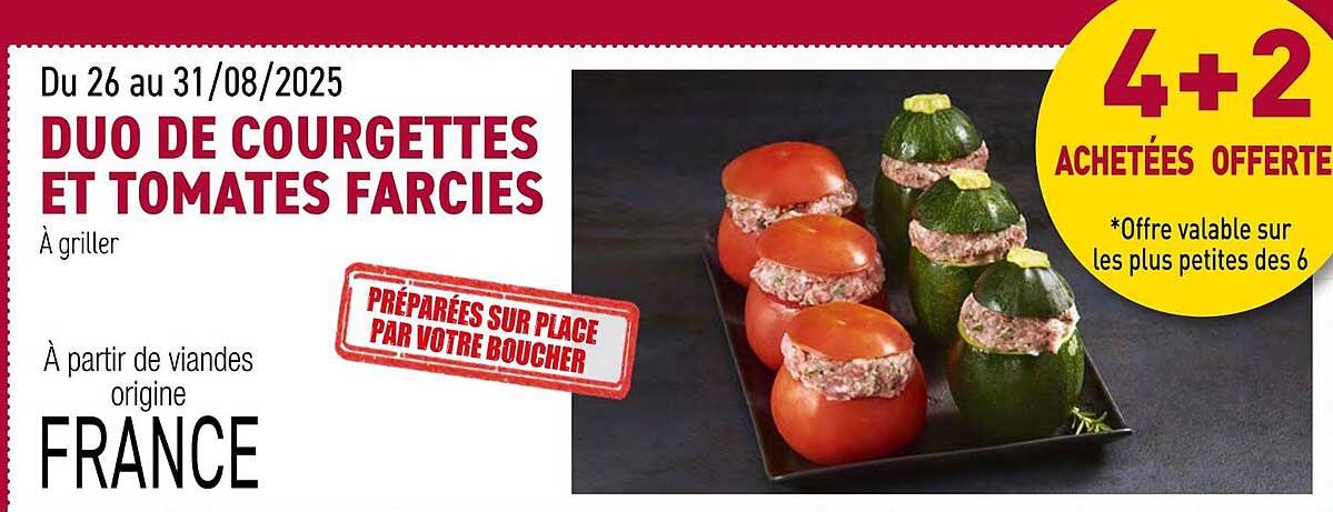 DUO DE COURGETTES ET TOMATES FARCIES