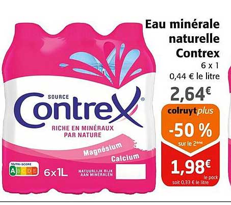Eau minérale naturelle Contrex 6 x 1L