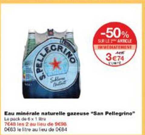 Eau minérale naturelle gazeuse “San Pellegrino”