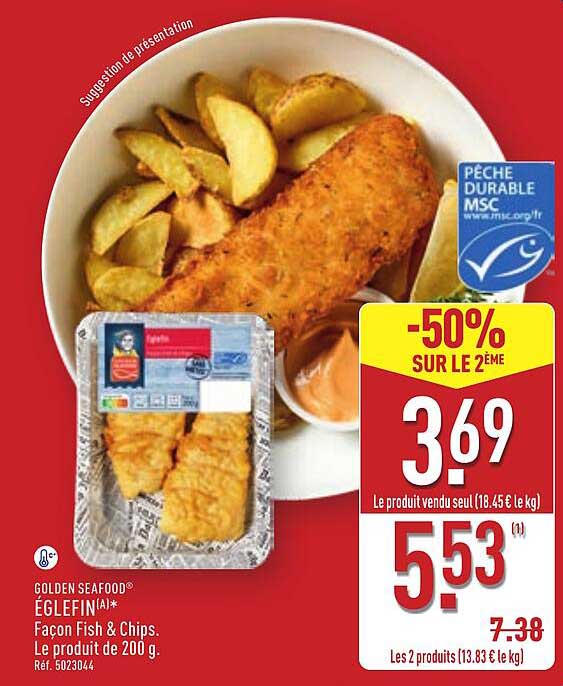 ÉGLEFIN(A)** Façon Fish & Chips.