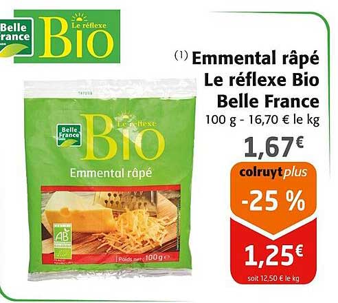 Emmental râpé Le réflexe Bio Belle France
