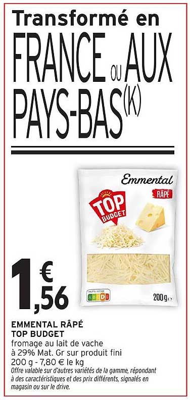 EMMENTAL RÂPÉ TOP BUDGET