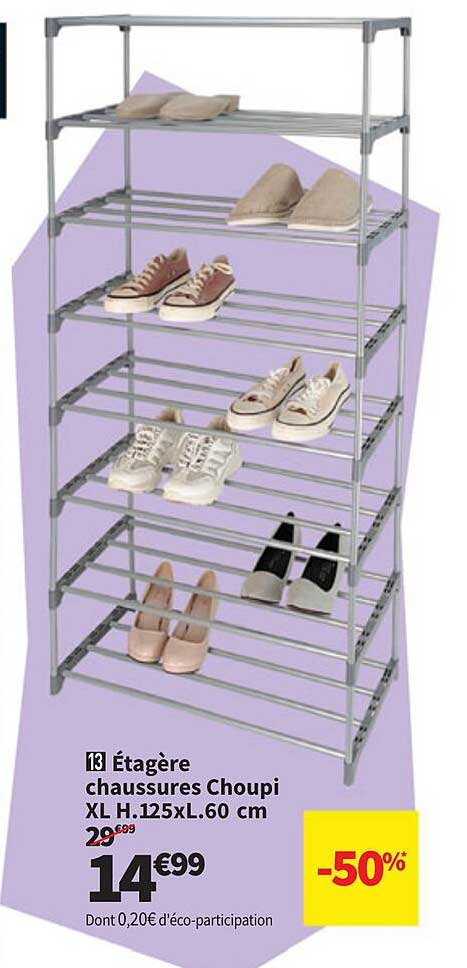 Étagère chaussures Choupi XL H. 125xL. 60 cm
