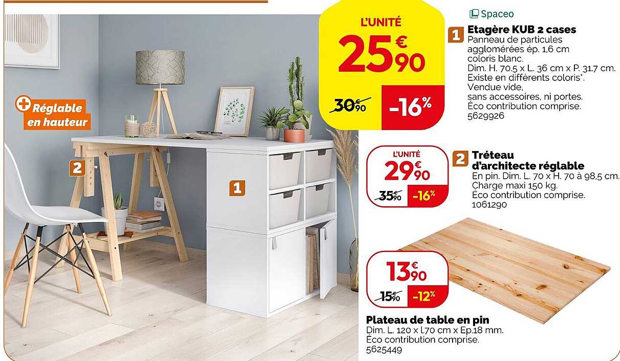 Etagère KUB 2 cases