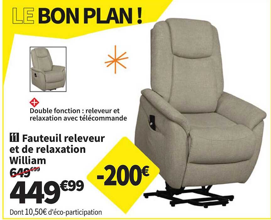 Fauteuil releveur et de relaxation William