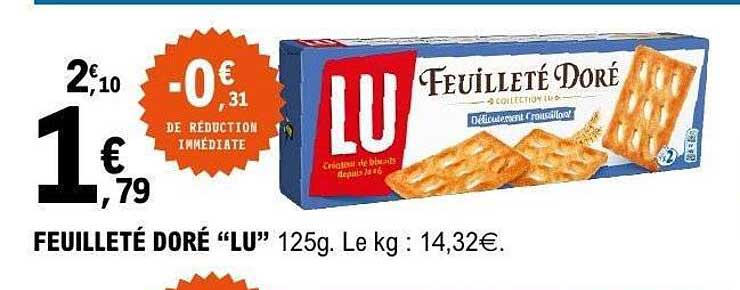 FEUILLETÉ DORÉ “LU” 125g