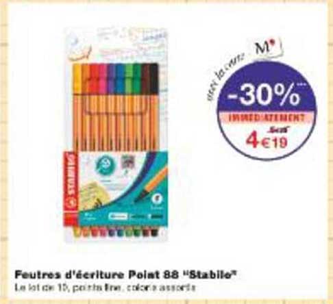Feutres d'écriture Point 88 "Stabilo"