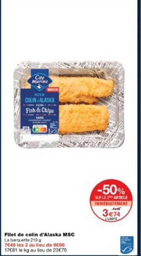 Filet de colin d'Alaska MSC