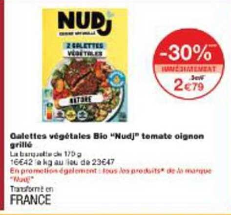 Galettes végétales Bio "Nudj" temate oignon grillé