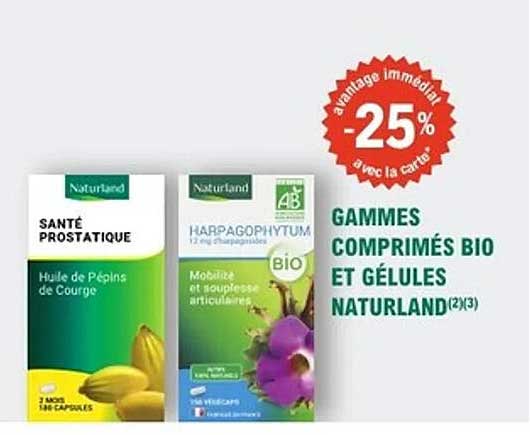 GAMMES COMPRIMÉS BIO ET GÉLULES NATURLAND
