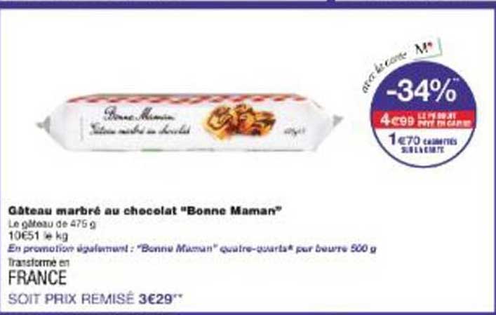 Gâteau marbré au chocolat "Bonne Maman"