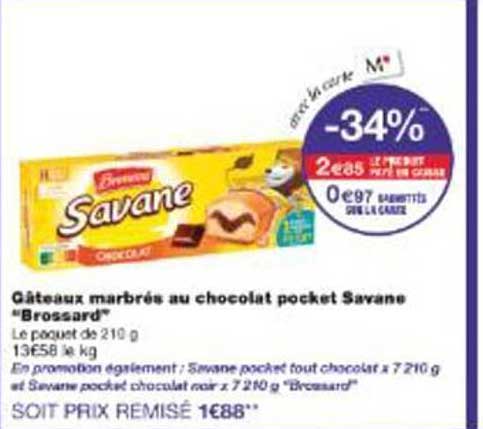 Gâteaux marbrés au chocolat pocket Savane "Brossard"