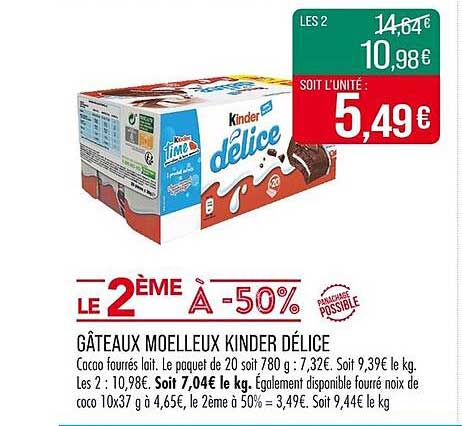 GÂTEAUX MOELLEUX KINDER DÉLICE
