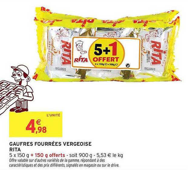 GAUFFRES FOURRÉES VERGEOISE RITA