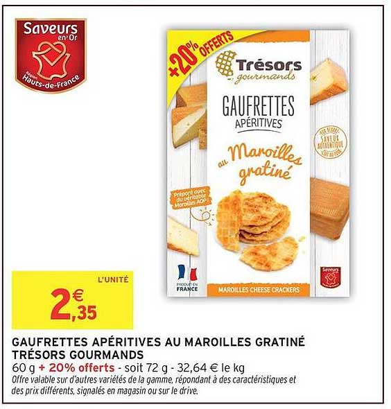 GAUFFRETTES APÉRITIVES AU MAROILLES GRATINÉ TRÉSORS GOURMANDS