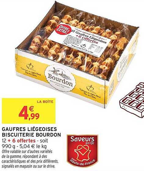 GAUFRES LIÉGEOISES BISCUITERIE BOURDON