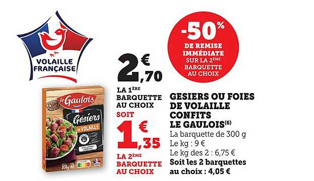 GESIERS OU FOIES DE VOLAILLE CONFITS LE GAULOIS