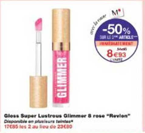 Gloss Super Lustrous Glimmer 8 rose “Revlon”