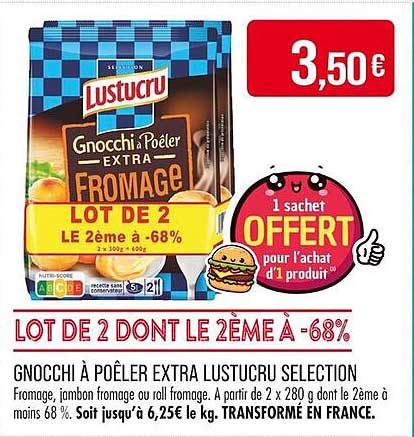 GNOCCHI À POÊLER EXTRA LUSTUCRU - LOT DE 2