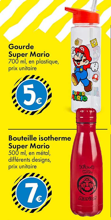Gourde Super Mario et Bouteille isotherme Super Mario